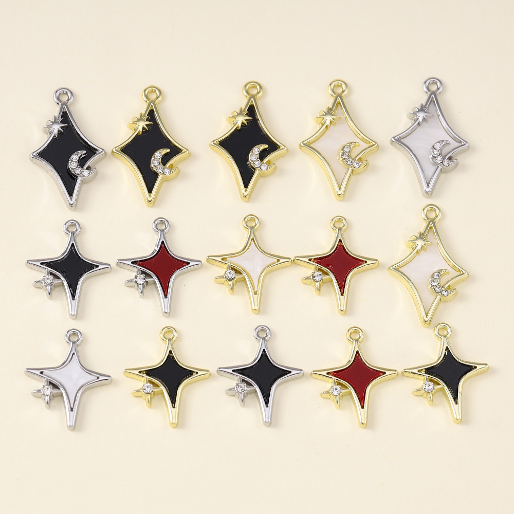 5pcs Dainty Polar Stars Charms - Charm Necklace Dainty ulasan dan harga