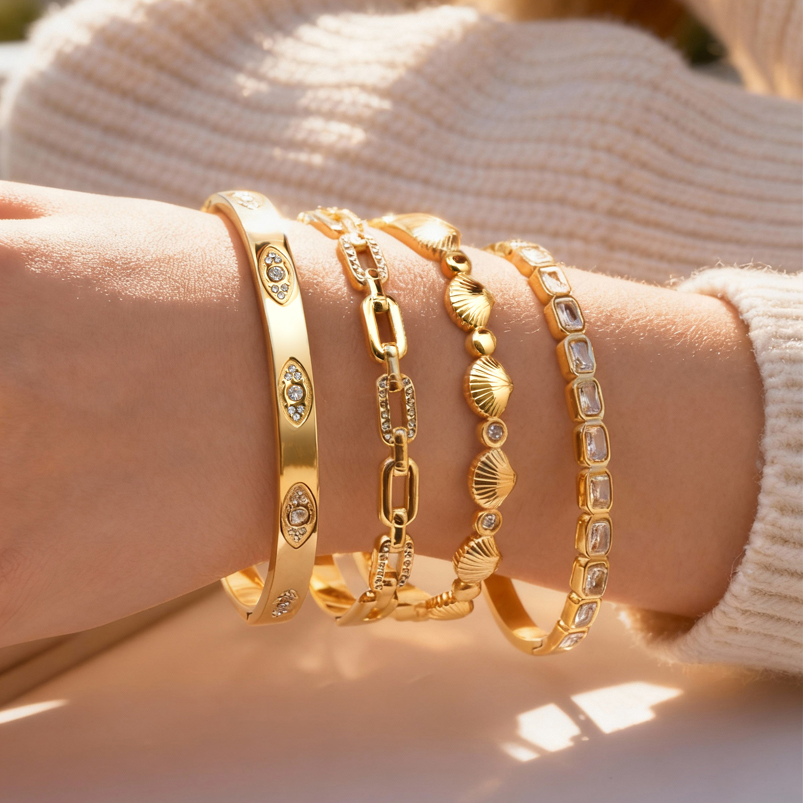 14K Gold Plated Bracelets for  - Evil Eye Bracelet ulasan dan harga