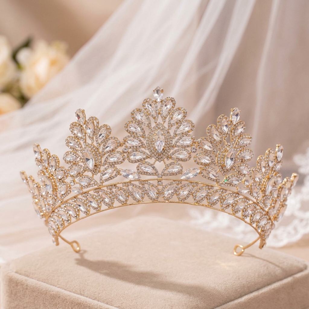 Bridal Rhinestone Crown Hairpi - Women'S Wedding Accessories ulasan dan harga