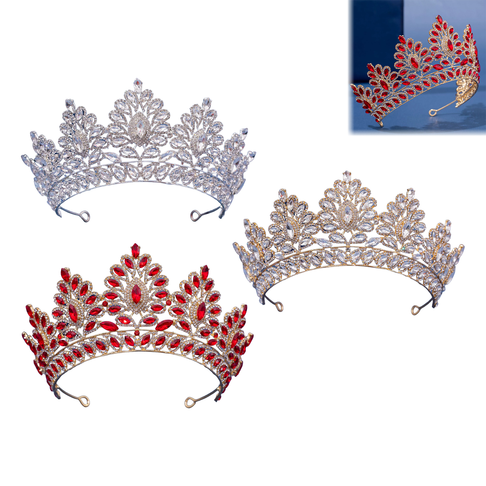 Bridal Rhinestone Crown Hairpi - Women'S Wedding Accessories ulasan dan harga