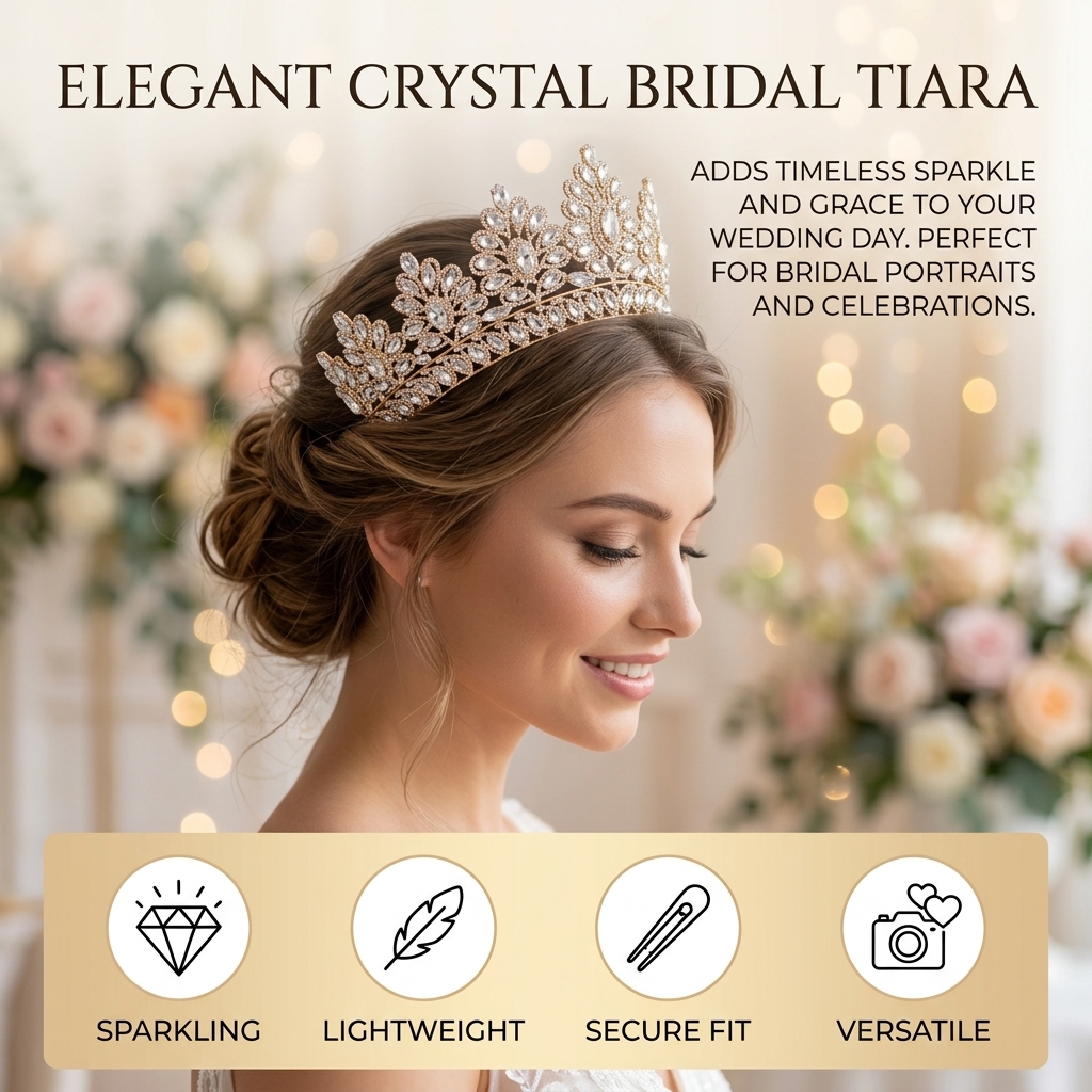 Bridal Rhinestone Crown Hairpi - Women'S Wedding Accessories ulasan dan harga