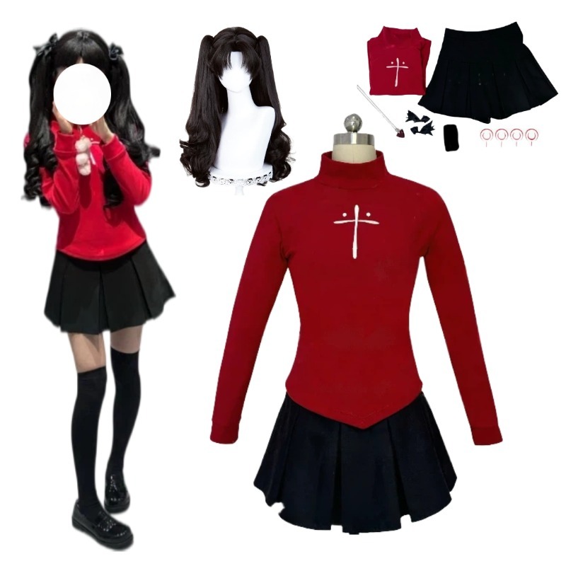 Anime Tohsaka Rin Cosplay Cost - Women'S Red Accessories ulasan dan harga