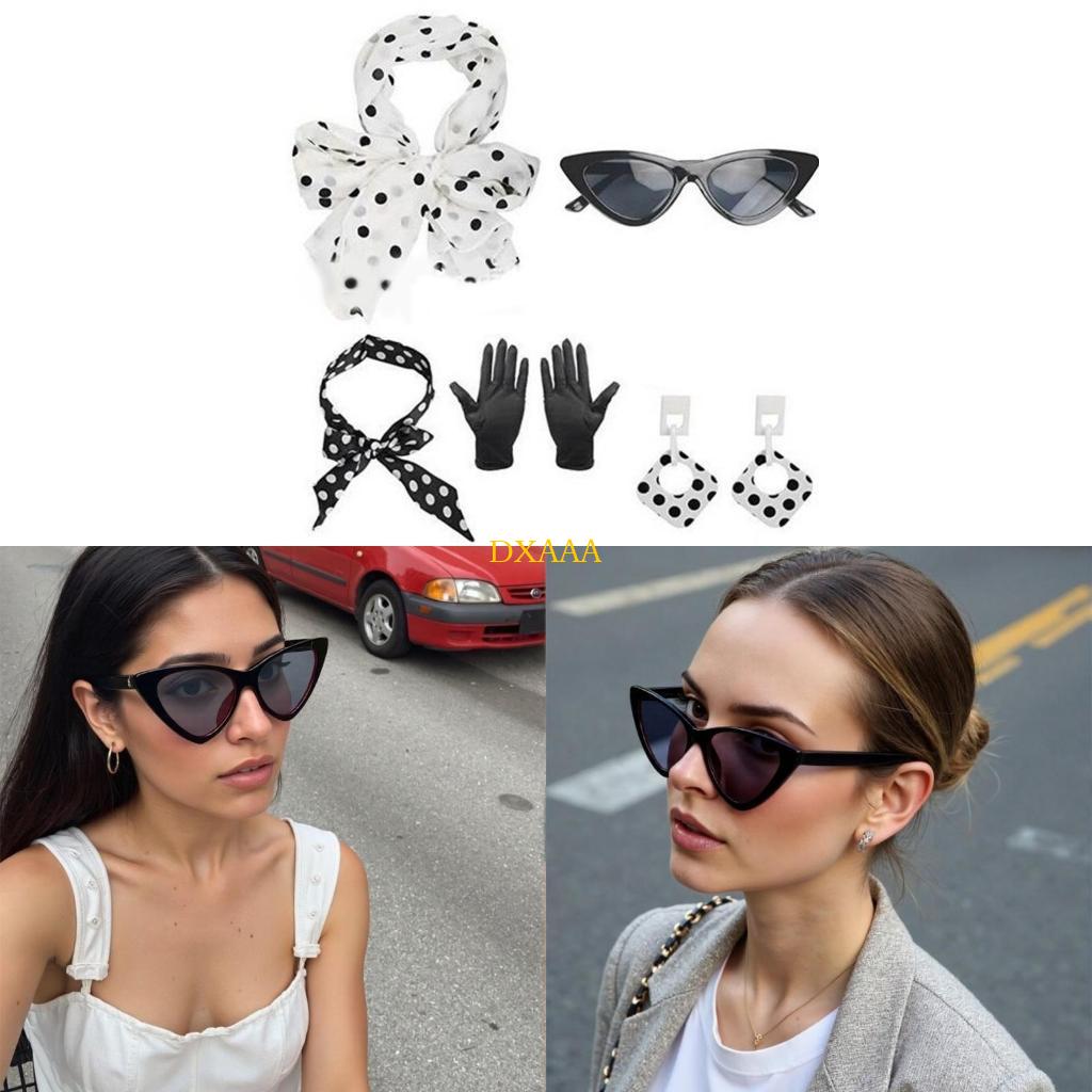 DXAA 1950s Costumes Scarf Cats - Women'S Accessories In The 1950S ulasan dan harga