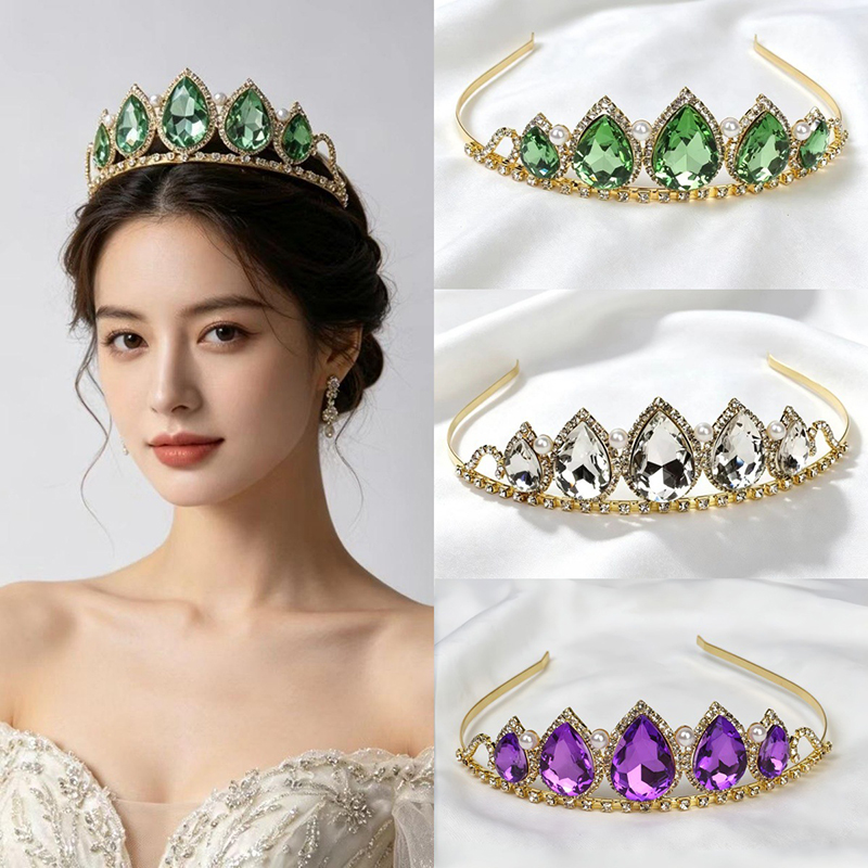 Green Water Drop Rhinestone Cr - Women'S Wedding Accessories ulasan dan harga