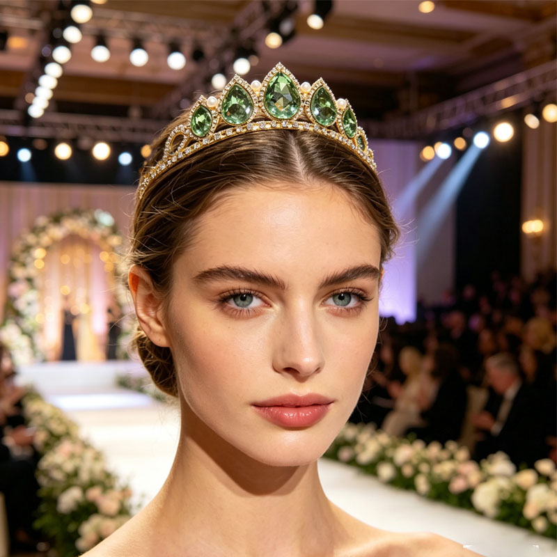 Green Water Drop Rhinestone Cr - Women'S Wedding Accessories ulasan dan harga