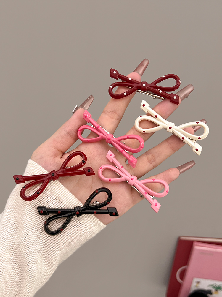 Sweet Cool Polka Dot  Knot Hai - Women'S Red Accessories ulasan dan harga